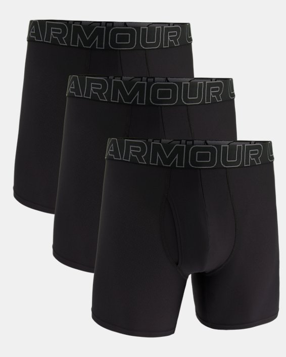 Men's UA Performance Tech™ Mesh 6" 3-Pack Boxerjock® in Black image number 2